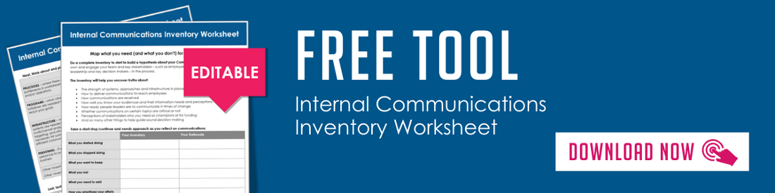 Free Tool - Internal Communications Inventory Worksheet - The Grossman Group